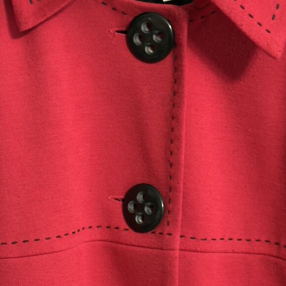 Dressbarn Woman XL Blazer Jacket w/ 2 Large Buttons Red & Black Polyester - Picture 4 of 10